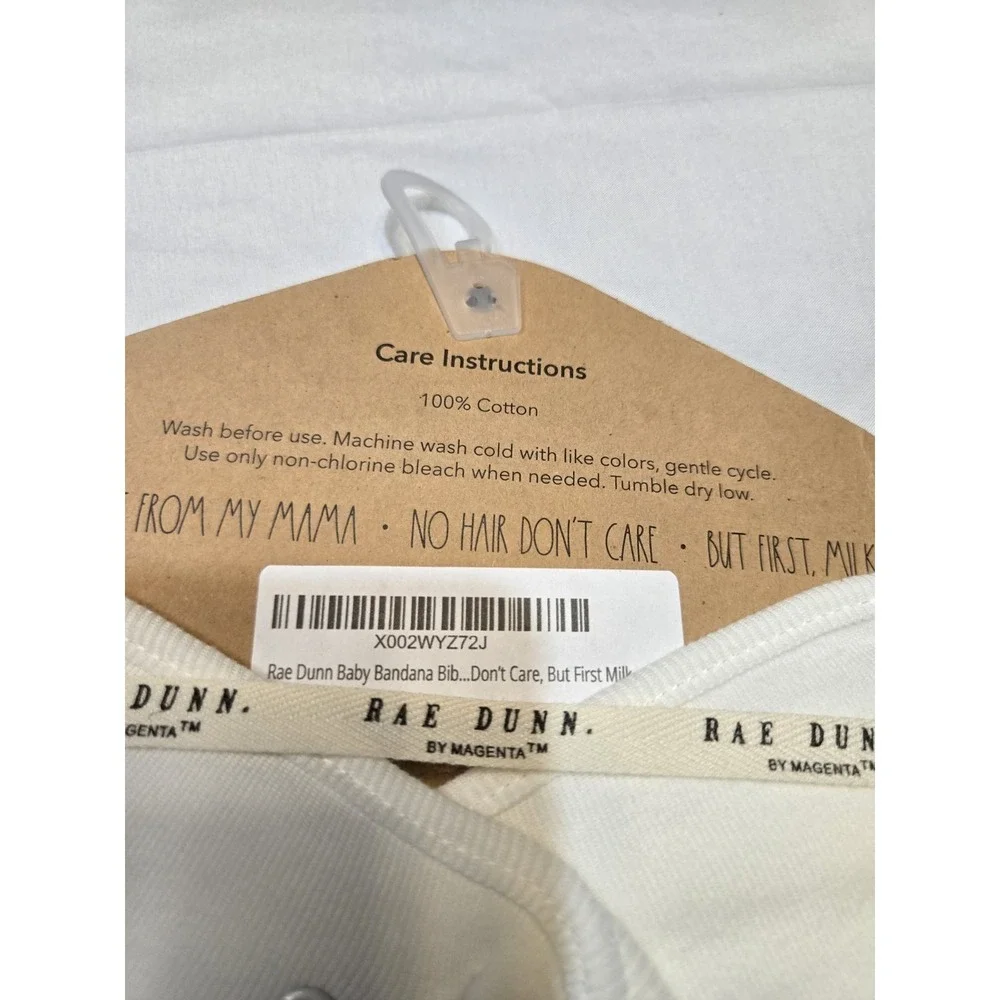 Rae‎ Dunn NWT Set Of 3 Baby Bibs, White/Black Snap Closure Gift Feeding Drool